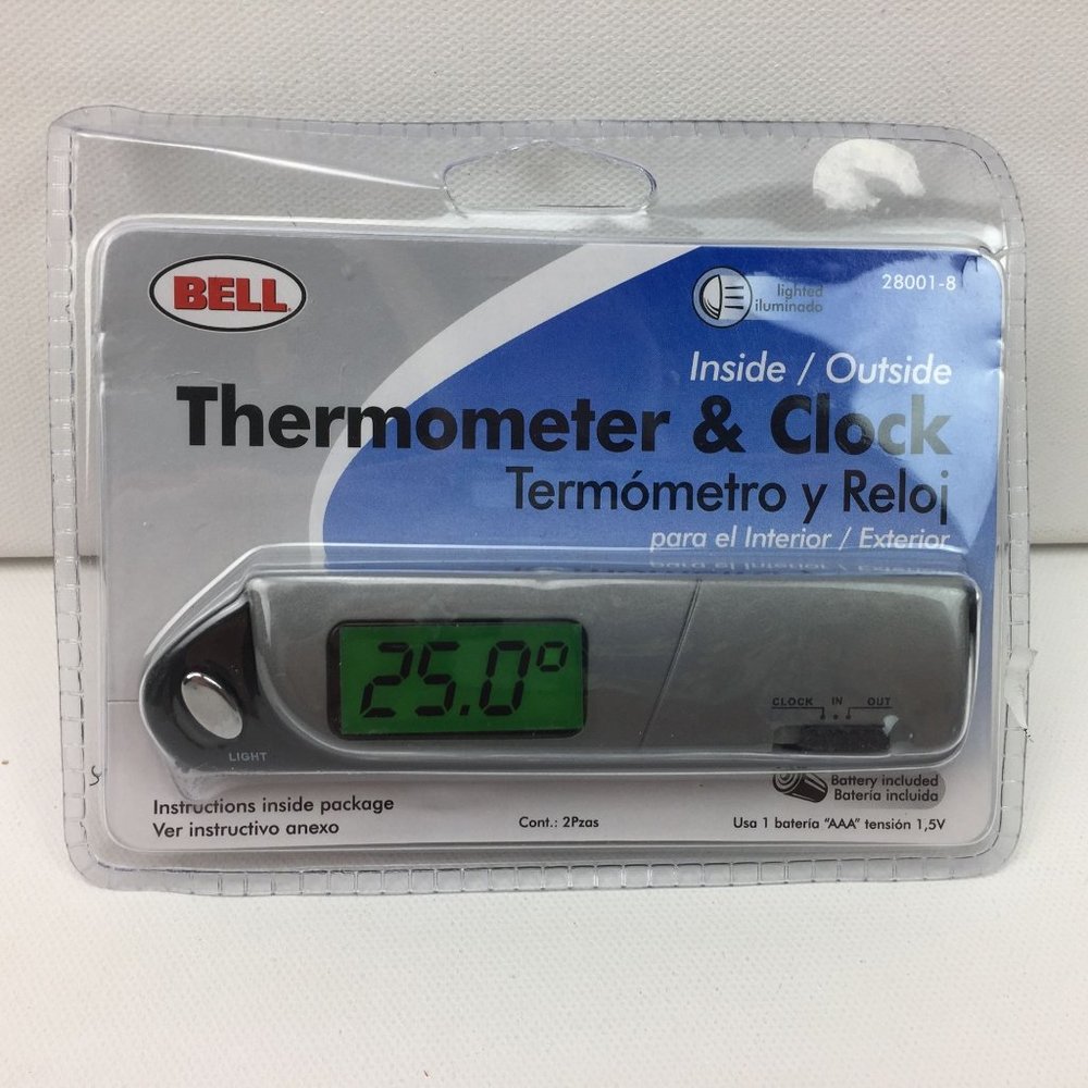 Bell Inside Outside Thermometer & Clock